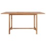 Mesa de jardín de madera maciza de teca 150x150x76 cm