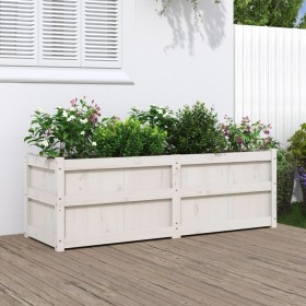 Pflanzgefäß aus massivem Kiefernholz weiß 150x50x50 cm von vidaXL, Töpfe und Pflanzgefäße - Ref: Foro24-837485, Preis: 120,77...