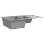 Fregadero de cocina con dos senos granito gris de vidaXL, Fregaderos - Ref: Foro24-142951, Precio: 192,87 €, Descuento: %