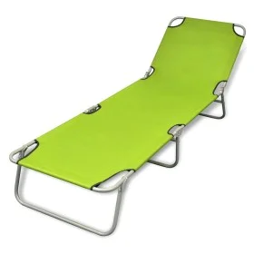 Folding steel sun lounger with apple green powder coating by vidaXL, Loungers - Ref: Foro24-41480, Price: 59,39 €, Discount: %