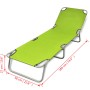 Folding steel sun lounger with apple green powder coating by vidaXL, Loungers - Ref: Foro24-41480, Price: 52,80 €, Discount: %