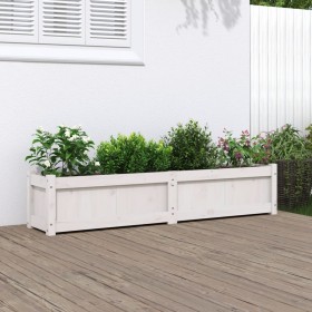 Massive weiße Kiefernholz-Pflanzschale 150x31x31 cm von vidaXL, Töpfe und Pflanzgefäße - Ref: Foro24-837476, Preis: 91,95 €, ...