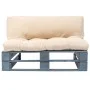 Pallet garden sofa with sand-colored pine wood cushions by vidaXL, Outdoor sofas - Ref: Foro24-275287, Price: 119,06 €, Disco...