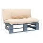 Pallet garden sofa with sand-colored pine wood cushions by vidaXL, Outdoor sofas - Ref: Foro24-275287, Price: 119,06 €, Disco...