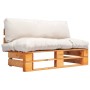 Pallet garden sofa with sand-colored pine wood cushions by vidaXL, Outdoor sofas - Ref: Foro24-277443, Price: 126,90 €, Disco...