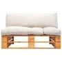 Gartensofa aus Paletten mit sandfarbenen Kissen aus Kiefernholz von vidaXL, Outdoor-Sofas - Ref: Foro24-277443, Preis: 124,76...