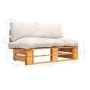 Gartensofa aus Paletten mit sandfarbenen Kissen aus Kiefernholz von vidaXL, Outdoor-Sofas - Ref: Foro24-277443, Preis: 124,76...