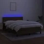 Box spring bed mattress LED lights dark brown fabric 140x200cm by vidaXL, Beds and slatted bases - Ref: Foro24-3133160, Price...
