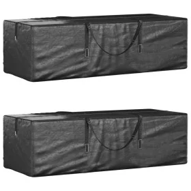 Gartenkissenbeutel 2 Stück schwarzes Polyethylen 135x40x55 cm von vidaXL, Abdeckungen für Gartenmöbel - Ref: Foro24-3155396, ...