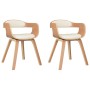 Dining chairs 2 pcs curved wood and cream synthetic leather by vidaXL, dining chairs - Ref: Foro24-3092380, Price: 359,31 €, ...