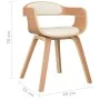 Esszimmerstühle, 2 Stück, gebogenes Holz und cremefarbenes Kunstleder von vidaXL, Essstühle - Ref: Foro24-3092380, Preis: 318...