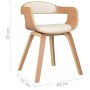 Esszimmerstühle, 2 Stück, gebogenes Holz und cremefarbenes Kunstleder von vidaXL, Essstühle - Ref: Foro24-3092380, Preis: 336...