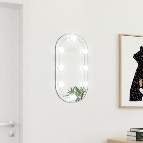 Espejo con luces LED vidrio ovalado 60x30 cm