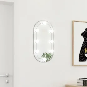 Mirror with LED lights oval glass 60x30 cm by vidaXL, Mirrors - Ref: Foro24-3102974, Price: 31,53 €, Discount: %