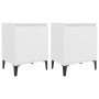 Nachttische mit weißen Metallbeinen 40x30x50 cm von vidaXL, Nachttische - Ref: Foro24-805834, Preis: 51,46 €, Rabatt: %