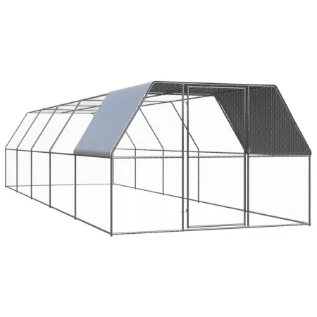 Hühnerstall für den Außenbereich aus verzinktem Stahl, 3 x 10 x 2 m von vidaXL, Käfige und Lebensräume für Kleintiere - Ref: ...