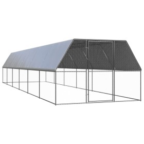 Jaula gallinero de exterior de acero galvanizado 3x12x2 m