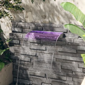 Waterfall fountain with RGB LED stainless steel 60 cm by vidaXL, Fountains and waterfalls - Ref: Foro24-151410, Price: 126,48...