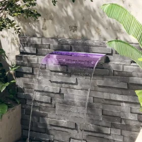 Waterfall fountain with RGB LED stainless steel 60 cm by vidaXL, Fountains and waterfalls - Ref: Foro24-151410, Price: 138,27...