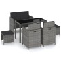 Garden dining set 6 pieces and gray synthetic rattan cushions by vidaXL, Garden sets - Ref: Foro24-43905, Price: 447,43 €, Di...