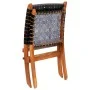 Folding chair with crossed stripes black genuine leather by vidaXL, Folding stools and chairs - Ref: Foro24-246366, Price: 18...