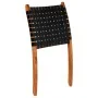 Folding chair with crossed stripes black genuine leather by vidaXL, Folding stools and chairs - Ref: Foro24-246366, Price: 18...