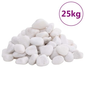 Guijarros pulidos blancos 25 kg 2-5 cm