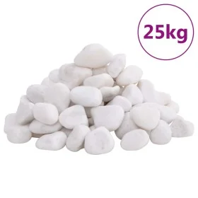 Weiß polierte Kieselsteine 25 kg 2-5 cm von vidaXL, Aquariumdekoration - Ref: Foro24-155330, Preis: 58,23 €, Rabatt: %