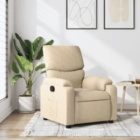 Cream Fabric Recliner by vidaXL, Armchairs - Ref: Foro24-373419, Price: 196,60 €, Discount: %