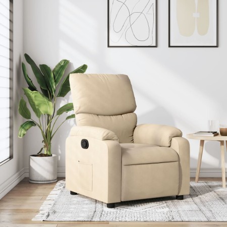 Cream Fabric Recliner by vidaXL, Armchairs - Ref: Foro24-373419, Price: 198,44 €, Discount: %