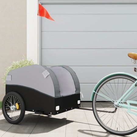 Fahrradanhänger aus schwarzem und grauem Eisen, 45 kg von vidaXL, Fahrradanhänger - Ref: Foro24-94126, Preis: 86,79 €, Rabatt: %