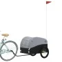 Remolque para bicicleta hierro negro y gris 45 kg de vidaXL, Remolques para bicicletas - Ref: Foro24-94126, Precio: 85,34 €, ...