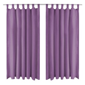 Micro-satin curtains with loops, 2 units, 140x225 cm, lilac. by vidaXL, Curtains and curtains - Ref: Foro24-132226, Price: 28...