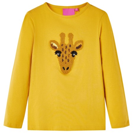 Dunkelockerfarbenes, langärmliges Kinder-T-Shirt 128 von vidaXL, Kinder-T-Shirts - Ref: Foro24-13482, Preis: 8,66 €, Rabatt: %