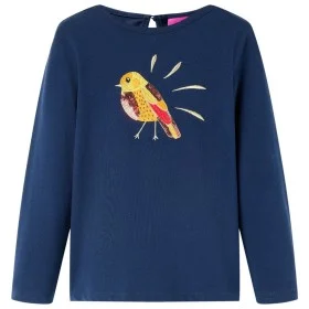 Marineblaues Langarm-T-Shirt für Kinder 116 von vidaXL, Kinder-T-Shirts - Ref: Foro24-13641, Preis: 8,59 €, Rabatt: %