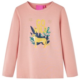 Camiseta infantil de manga larga rosa claro 116