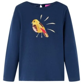 Marineblaues langärmeliges Kinder-T-Shirt 140 von vidaXL, Kinder-T-Shirts - Ref: Foro24-13643, Preis: 8,59 €, Rabatt: %