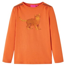 Camiseta de niño de manga larga estampado de gato 