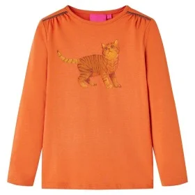 Langärmliges Kinder-T-Shirt 140 in gebranntem Orange von vidaXL, Kinder-T-Shirts - Ref: Foro24-14213, Preis: 8,92 €, Rabatt: %