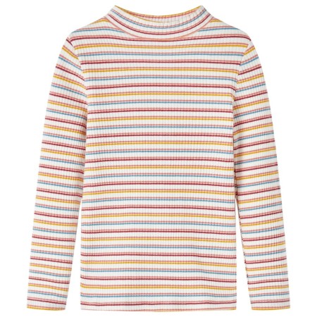Langärmliges Kinder-T-Shirt mit Stehkragen in Ecru, Farbe 116 von vidaXL, Kinder-T-Shirts - Ref: Foro24-14356, Preis: 9,22 €,...