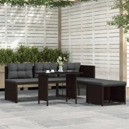 Gartenmöbel-Set 4-teilig aus braunem synthetischem Rattan von vidaXL, Gartensets - Ref: Foro24-44288, Preis: 274,63 €, Rabatt: %