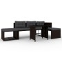 Set de muebles de jardín 4 piezas ratán sintético marrón