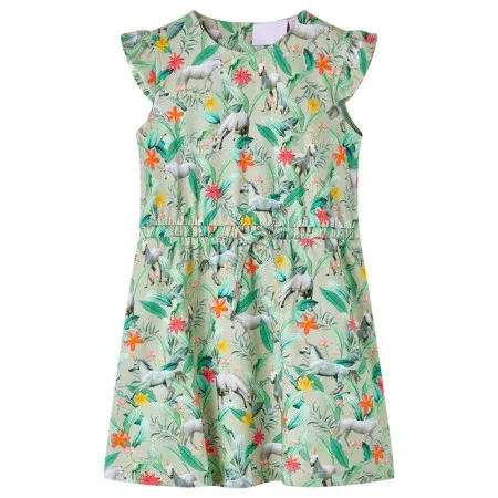 Kinderkleid mit Rüschenärmeln hellkhaki 92 von vidaXL, Kinderkleider - Ref: Foro24-14632, Preis: 14,70 €, Rabatt: %