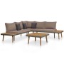 4-piece garden furniture set and solid acacia wood cushions by vidaXL, Garden sets - Ref: Foro24-44240, Price: 630,41 €, Disc...
