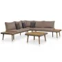 4-teiliges Gartenmöbel-Set und Kissen aus massivem Akazienholz von vidaXL, Gartensets - Ref: Foro24-44240, Preis: 612,15 €, R...