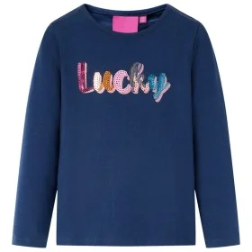 Marineblaues Langarm-T-Shirt für Kinder 128 von vidaXL, Kinder-T-Shirts - Ref: Foro24-14067, Preis: 8,77 €, Rabatt: %