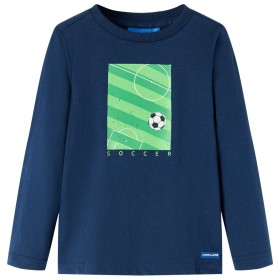 Marineblaues Langarm-T-Shirt für Kinder 128 von vidaXL, Kinder-T-Shirts - Ref: Foro24-12812, Preis: 12,69 €, Rabatt: %