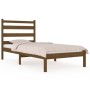 Estructura de cama madera maciza de pino marrón miel 100x200 cm