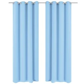 Blackout curtains 2 pieces with metal eyelets 135x175cm turquoise by vidaXL, Curtains and curtains - Ref: Foro24-132207, Pric...