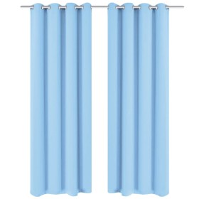Verdunkelungsvorhänge 2 Stück mit Metallösen 135x175cm türkis von vidaXL, Vorhänge und Gardinen - Ref: Foro24-132207, Preis: ...